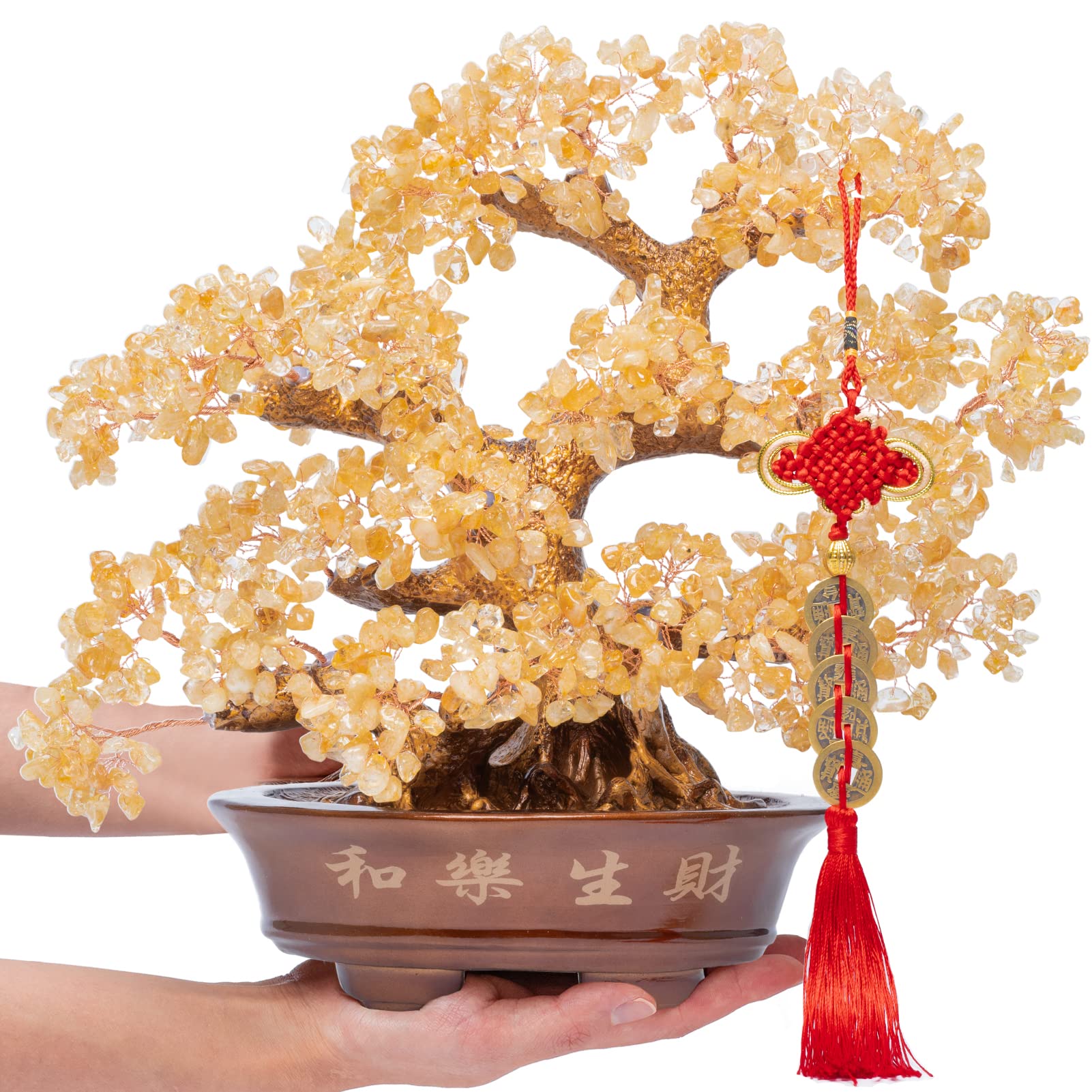 GEMBOURY Natural Large Citrine Tree14 Feng Shui Money Tree (1251